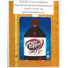 Large Pepsi HVV or High Visibility Vendor Size Soda Flavor Strip Dr Pepper DIET 20oz RIPPLE BOTTLE