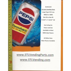 Large Pepsi HVV or High Visibility Vendor Size Soda Flavor Strip Pepsi Made with Real Sugar 12oz CAN
