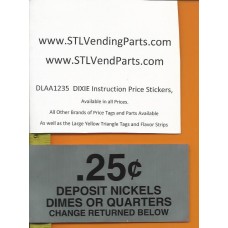 DIXIE Narco Instruction Price Labels .25