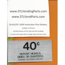 DIXIE Narco Instruction Price Labels .40
