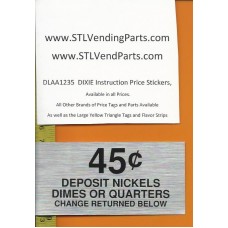 DIXIE Narco Instruction Price Labels .45