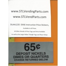 DIXIE Narco Instruction Price Labels .65