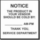 STICKER Static Cling Notice Product Should be Cold by ___  4"x 4"